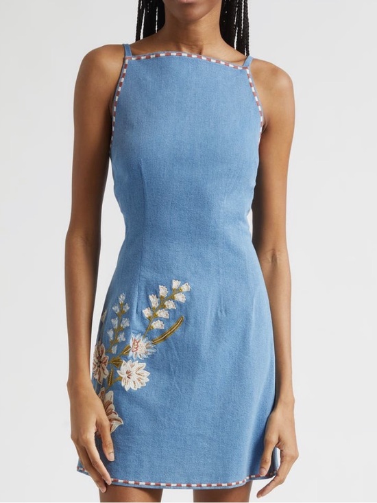 Veronica Beard Dresses & Skirts - NEW Veronica Beard Chester Floral Embroidered Minidress in Sea Glare